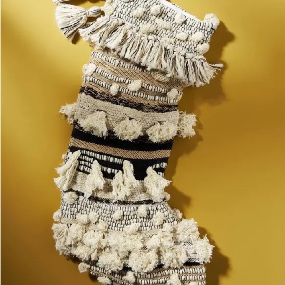 Anthropologie NWT 2 Textured Holiday Stockings